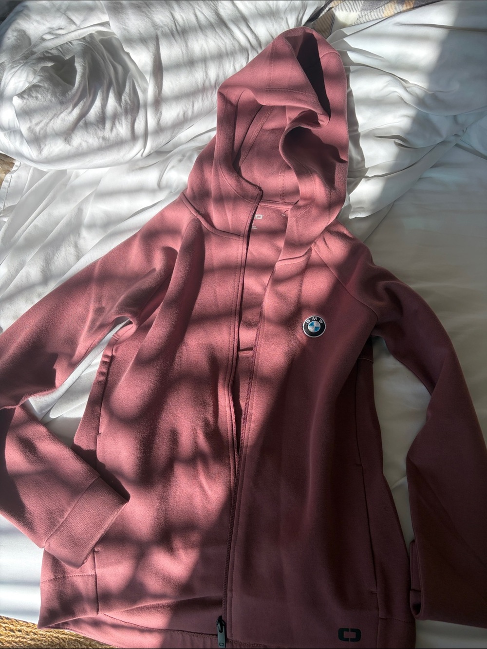 BMW Women's Hooded Zip Jacket - Rose Mauve
